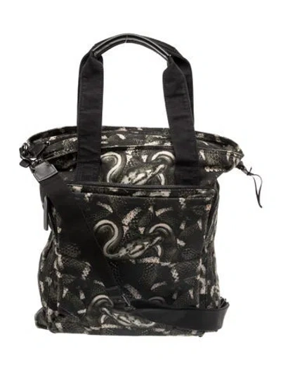 Pre-owned Marcelo Burlon County Of Milan Canvas Tote In Black