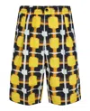 Marcelo Burlon County Of Milan Marcelo Burlon Check Coulisse Nylon Shorts Man Shorts & Bermuda Shorts Multicolored Size L Polyamide In Yellow