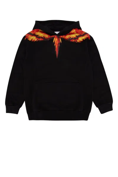 Marcelo Burlon County Of Milan Kids' Colordust Wings Over Hoodie Black Red In Blackred