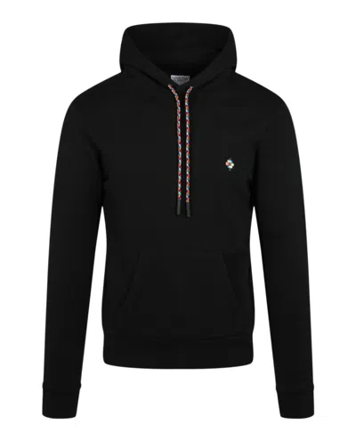Marcelo Burlon County Of Milan Embroidered Cross Drawstring Hoodie In Black