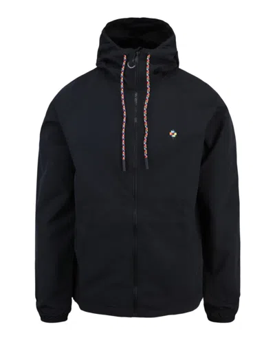 Marcelo Burlon County Of Milan Colorful Cross Windbreaker In Black
