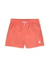 Marcelo Burlon County Of Milan Logo-embossed Swim Shorts In Red