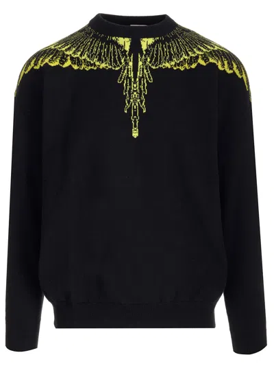 Marcelo Burlon County Of Milan Cotton Blend Crew-neck Sweater In Black