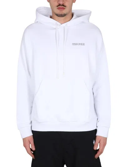 MARCELO BURLON COUNTY OF MILAN COTTON HOODIE WITH DRAWSTRING HOOD AND GRAPHIC DESIGN