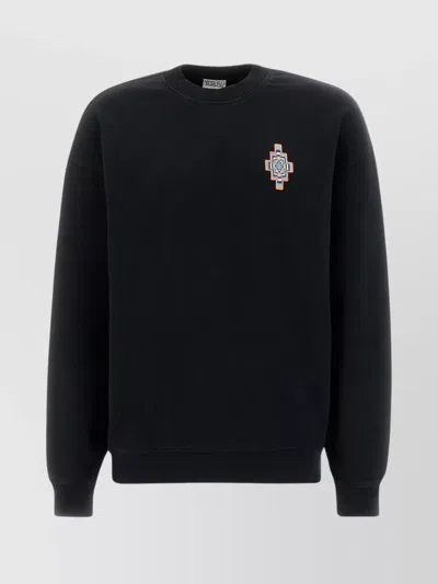 MARCELO BURLON COUNTY OF MILAN COTTON SWEATSHIRT OVERSIZE EMBROIDERED DETAIL
