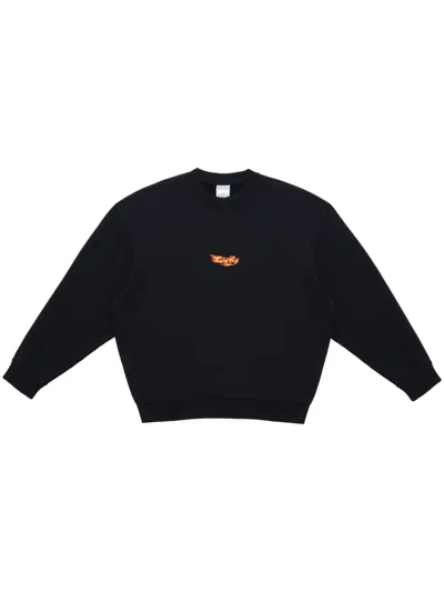 Marcelo Burlon County Of Milan County Flame Sweatshirt In Black