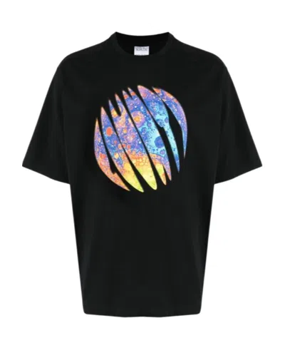 Marcelo Burlon County Of Milan County Lunar Cotton T-shirt In Black