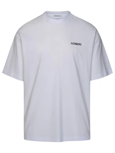 Marcelo Burlon County Of Milan County Printed Crewneck T-shirt In Bianco