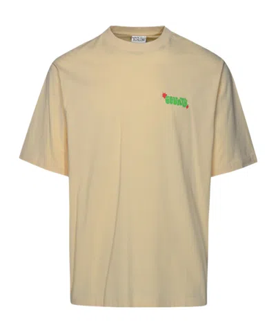 Marcelo Burlon County Of Milan 'solsticio' Beige Cotton T-shirt