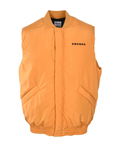 Marcelo Burlon County Of Milan County Sugar Logo-print Padded Gilet In Orange