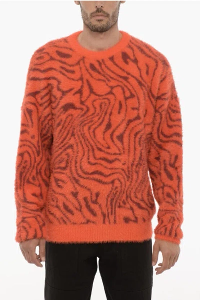 Marcelo Burlon County Of Milan Crew-neck Fluffy Sweater In Multi