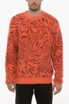 Marcelo Burlon County Of Milan Crew-neck Fluffy Sweater In Multi
