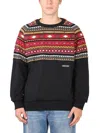 Marcelo Burlon County Of Milan Crew Neck Sweatshirt With Geometric Pattern In Multi