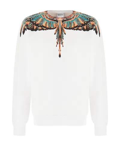 Marcelo Burlon County Of Milan Crewneck Long-sleeved Sweatshirt In White