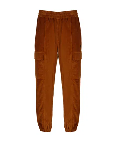 Marcelo Burlon County Of Milan Cross Corduroy Track Pants In Brown