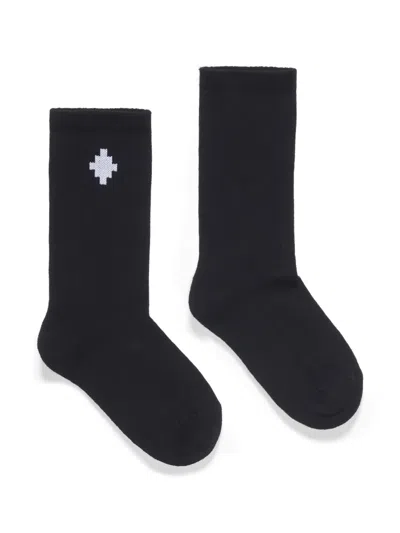 Marcelo Burlon County Of Milan Kids' Cross-embroidered Mid-length Socks In Blue