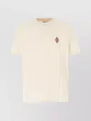 Marcelo Burlon County Of Milan Cross Embroidered Stretch Cotton T-shirt In Neutrals