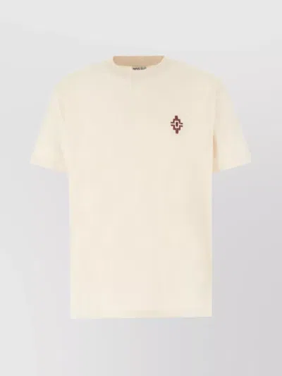 MARCELO BURLON COUNTY OF MILAN CROSS EMBROIDERED STRETCH COTTON T-SHIRT
