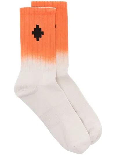 Marcelo Burlon County Of Milan Cross-motif Gradient Socks In Neutrals