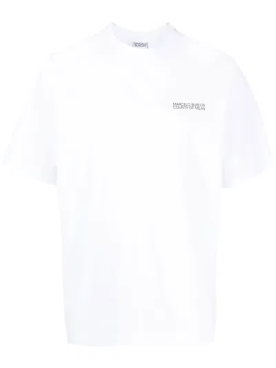 Marcelo Burlon County Of Milan Marcelo Burlon Tempera Cross Print T-shirt In White