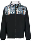 MARCELO BURLON COUNTY OF MILAN CROSS-PRINT PANELLED HOODED WINDBREAKER