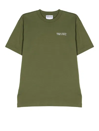 Marcelo Burlon County Of Milan Kids' Cross Print T-shirt In Green