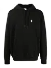 Marcelo Burlon County Of Milan Classic Pullover Black Hoodie With Adjustable Drawstring In Black