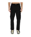 Marcelo Burlon County Of Milan Solid Color Cargo Sweatpants With Contrasting Embroidery In Black