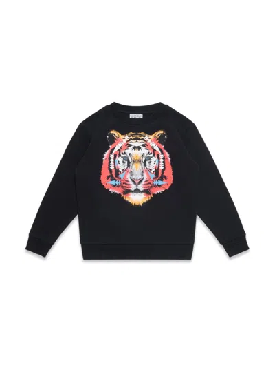 Marcelo Burlon County Of Milan Mini Cross Tiger Crewneck Sweatshirt In Black