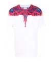 Marcelo Burlon County Of Milan Curves Wings Regular T-shirt White Red In Red