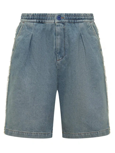 Marcelo Burlon County Of Milan Denim Bermuda Shorts In Blue