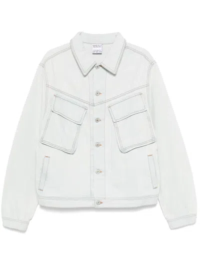 Marcelo Burlon County Of Milan Denim Cargo Jacket In Blue