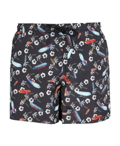 Marcelo Burlon County Of Milan Drawstring Swim Shorts In Black