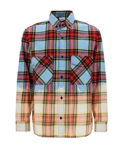 Marcelo Burlon County Of Milan Dyed-effect Check Shirt In Multicolor