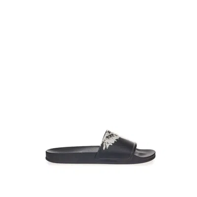 Marcelo Burlon County Of Milan Elevated Black Cotton Sandals For Men