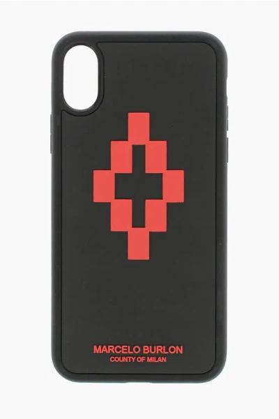 Marcelo Burlon County Of Milan Embossed Printed Cross 3d Xs Iphone Case In Black