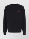 Marcelo Burlon County Of Milan Embroidered Cross Stretch Cotton Sweatshirt In Black