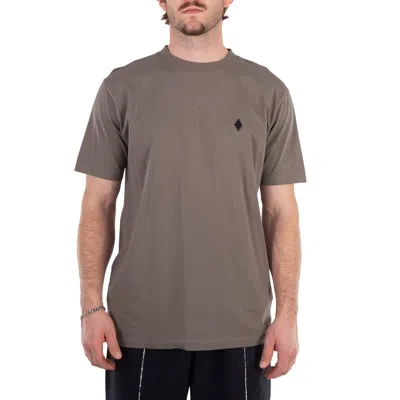 Marcelo Burlon County Of Milan Embroidered-logo Detail T-shirt In Brown