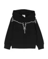 Marcelo Burlon County Of Milan Embroidered-motif Organic-cotton Hoodie In Black