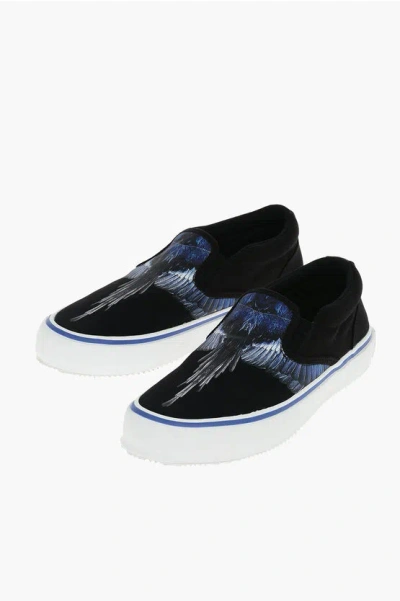 Marcelo Burlon County Of Milan Fabric Wings Vulcanized Slip On Trainers In Black