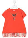Marcelo Burlon County Of Milan Feather-necklace Print T-shirt In Red