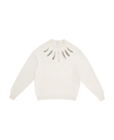 MARCELO BURLON COUNTY OF MILAN MARCELO BURLON COUNTY OF MILAN FEATHER PRINTED CREWNECK SWEATER