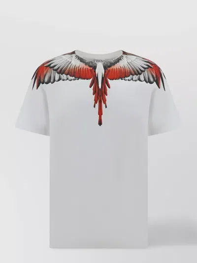 Marcelo Burlon County Of Milan Feather Print Crew Neck T-shirt In White