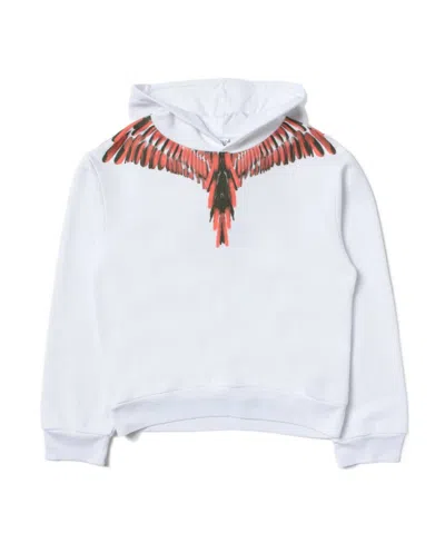 Marcelo Burlon County Of Milan Feather-print Hoodie In White