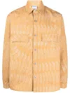 Marcelo Burlon County Of Milan Feather-print Long-sleeve Shirt In Neutrals