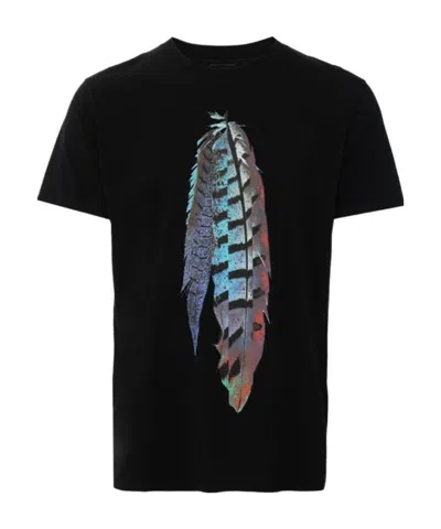 Marcelo Burlon County Of Milan Feather Printed T-shirt In Black