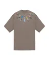 Marcelo Burlon County Of Milan Feathers Detail T-shirt In Gray