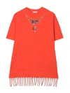 Marcelo Burlon County Of Milan Feather-necklace Print T-shirt In Red