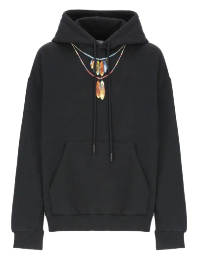 Marcelo Burlon County Of Milan Feathers Necklace Hoodie In Black