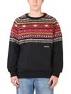 Marcelo Burlon County Of Milan Crew Neck Sweatshirt With Geometric Pattern In Black